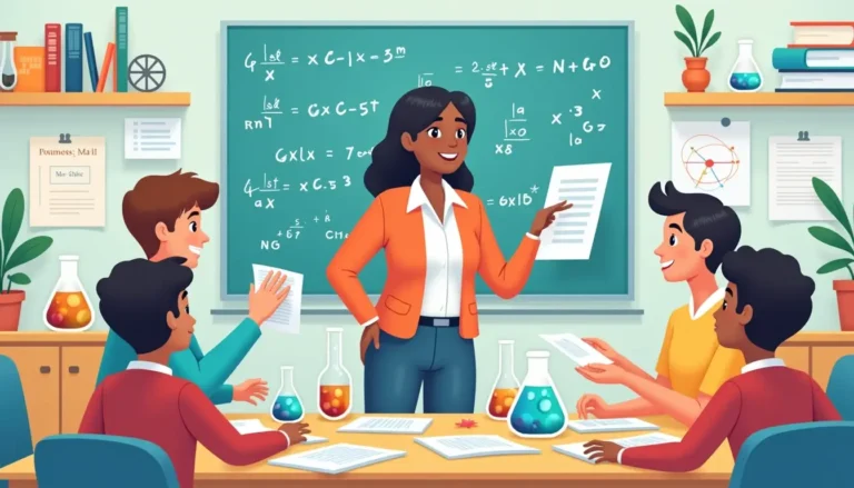 Ilustración clase de Apoyo en materias como matemáticas, física, química y más