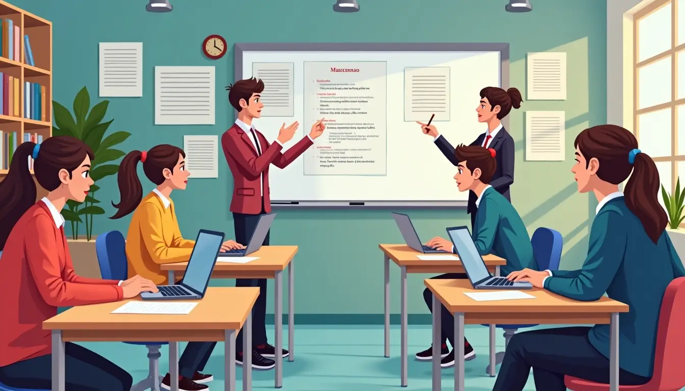 Ilustración clase de preparación intensiva para secundaria y bachillerato