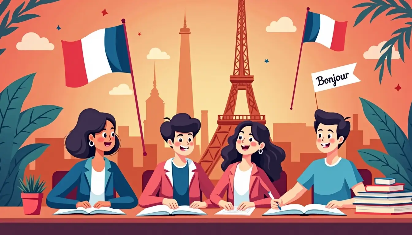 Ilustración clase preparatoria de francés