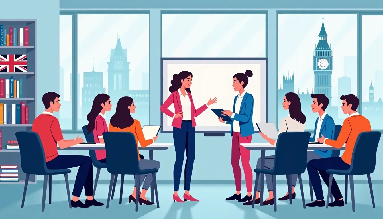 Ilustración clase preparatoria de ingles